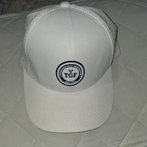TGF White Mesh Golf Cap